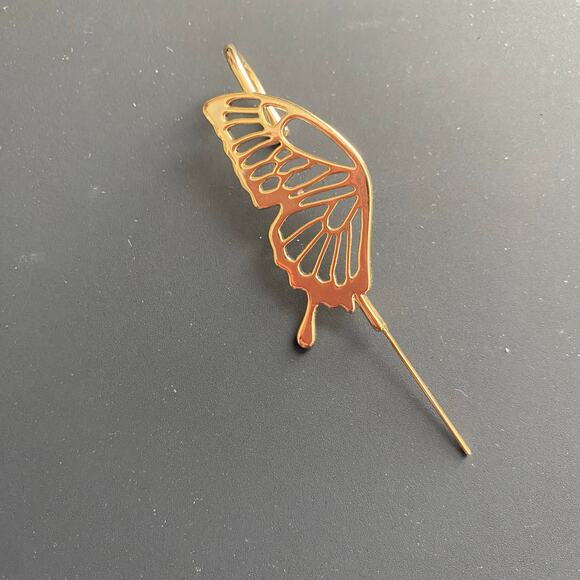 Oreylo Gentle Butterfly Adjustable Hypoallergenic Gold Rhodium Earring NEW - Picture 3 of 9